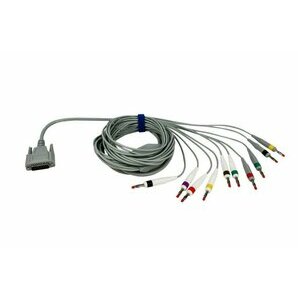 Câble patient 10 brins fiche banane 4mm pour ECG Nihon Kohden